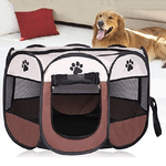 Trade Shop Traesio-tenda Da Campeggio Pieghevole Per Animali Gabbia Per Cani Cucce Ottagono 75x75cm -