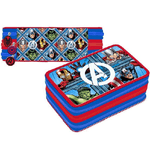 Trade Shop Traesio-astuccio Portapastelli Scuola 3 Zip Cerniera Avengers Supereroi Accessoriato -