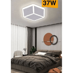 Trade Shop Traesio-plafoniera Led Forma Cubo 3d Da Soffitto 37w Bianca 3 Colorazioni Luce C52-b3c -