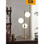 Trade Shop Traesio-lampada Da Tavolo G9 Minimalista Bronzo Con 3 Sfere Piantana Terra Con Stelo D33 -