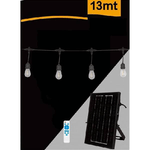 Trade Shop Traesio-catena Luminosa Con Pannello Solare 10 Lampadine E27 Impermeabile Ip65 S20a-10m -