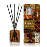 Trade Shop Traesio-maxi Diffusore Ambiente Cubo Con Bastoncini Fragranza Terra Ambra E Sandalo 250ml -