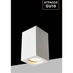 Trade Shop Traesio-porta Faretto Lampada Da Soffitto Quadrato In Gesso Gu10 H110mm Ip20 Gs-c110-q -