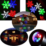 Trade Shop Traesio-proiettore Led Effetto Fiocchi Di Neve Colorati Rgb Addobbi Natale Per Interno -