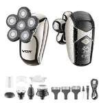 Maxtech-rasoio 5in1 Led Elettrico Cordless Usb Ricaricabile Ipx6 Impermeabile Vgr V-320 -