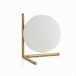 Trade Shop Traesio-lampada Comodino Minimalista Lume Decorativo In Metallo Bronzo Sfera Vetro G9 D34 -