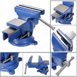 Trade Shop Traesio-morsa Da Banco Girevole 5" 125 Mm Incudine Professionale In Ghisa E Acciaio -