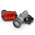 Trade Shop Traesio-luce Per Bicicletta Lampada 5 Led Bici Sicurezza C/fanalino Anteriore Posteriore -