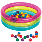 Trade Shop Traesio-piscina Gonfiabile Per Bambini 3 Anelli Colorati 86x25cm Con Set Palline -