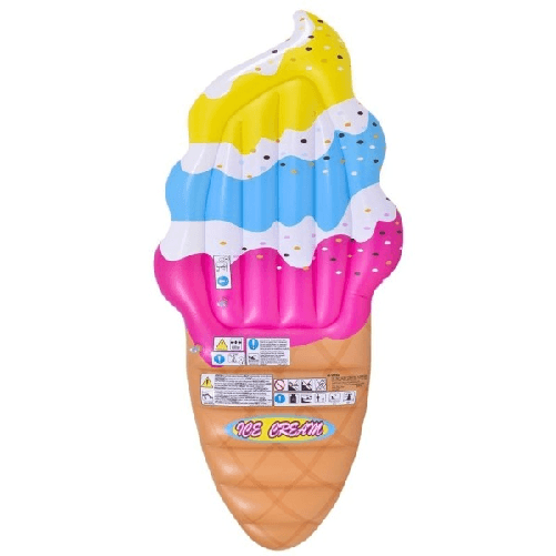 Trade Shop Traesio-materassino Isola Gonfiabile Cono Gelato In Pvc Mare Piscina 170 X 79cm -