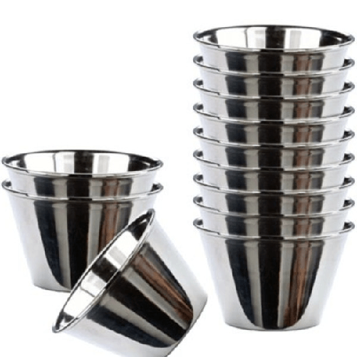 Trade Shop Traesio-mini Stampi Per Budini Dolci Set Da 12pezzi In Acciaio Inox Dimensione Diam 7cm -