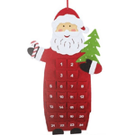 Trade Shop Traesio-calendario Avvento Figura Di Babbo Natale 90cm In Feltro Decorazioni Natalizie -