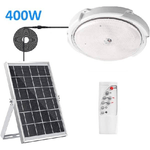 Trade Shop Traesio-plafoniera Faro Led Pannello Solare 400 W Con Sensore Crepuscolare Ip65 Esterno -