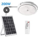 Trade Shop Traesio-plafoniera Faro Led Pannello Solare 200 W Con Sensore Crepuscolare Ip65 Esterno -