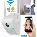 Trade Shop Traesio-ip Camera Wifi Esterno 2mp 1080p Led Lampada Solare Ip66 Telecamera Cam Sd Rec -