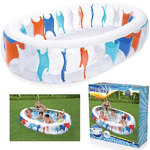 Trade Shop Traesio-piscina Ovale Gonfiabile 229x152x51 Cm Bordi Spessi Per Famiglia Bambini Estate -