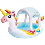 Trade Shop Traesio-piscina Spruzzo Baldacchino Forma Unicorno Gonfiabile 254x132x109cm Bambini 58435 -