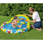 Trade Shop Traesio-piscina Gonfiabile Per Bambini Splash & Learn 120x117x46cm 5 Forme Schiuma 52378 -