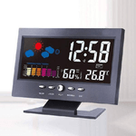 Trade Shop Traesio-stazione Meteo Igrometro Orologio Sveglia Da Tavolo Display Lcd Color Senza Fili -