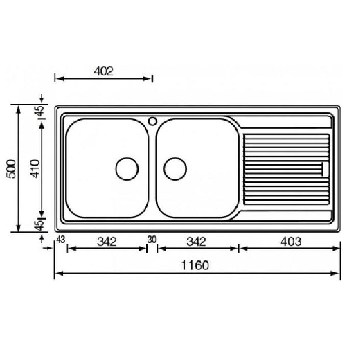 CM-Zenith-plus-116-x-50-2V-Lavello-ad-incasso-Rettangolare-Acciaio-inossidabile