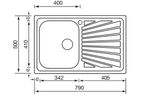 CM-cometa-79-x-50-1V-Lavello-ad-incasso-Rettangolare-Acciaio-inossidabile