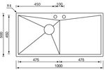 CM-space-100-x-50-1V-Lavello-ad-incasso-Rettangolare-Acciaio-inossidabile