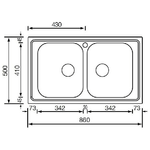 CM-Filoslim-86-x-50-2V-Lavello-ad-incasso-Rettangolare-Acciaio-inossidabile