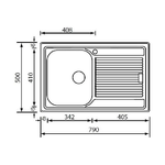 CM-Zenith-plus-79-x-50-1V-Lavello-ad-incasso-Rettangolare-Acciaio-inossidabile