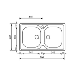 CM-Mondial-86-x-50-2V-Lavello-ad-incasso-Rettangolare-Acciaio-inossidabile