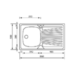 CM-Mondial-86-x-50-1V-Lavello-ad-incasso-Rettangolare-Acciaio-inossidabile