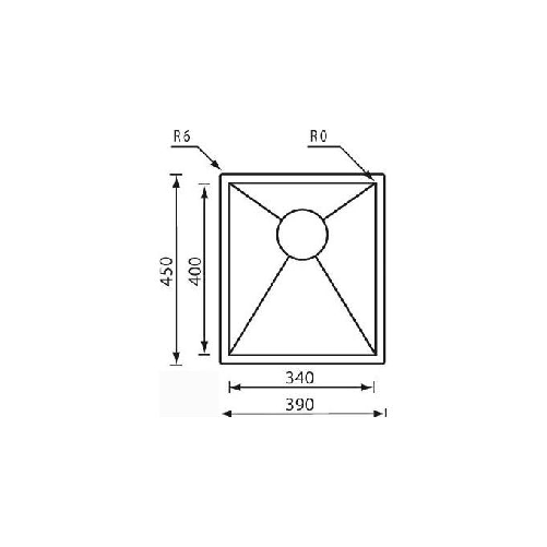 CM-filoquadra-39-x-45-Lavello-sottopiano-Rettangolare-Acciaio-inossidabile