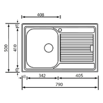 CM-Filoslim-79-x-50-1V-Lavello-ad-incasso-Rettangolare-Acciaio-inossidabile