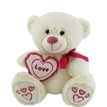 Trade Shop Traesio-orso Con Cuore Love Fiocco 35cm Peluche Orsacchiotto San Valentino 2 Colori 67815 -