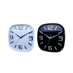 Trade Shop Traesio-orologio Parete Muro Quadrato Analogico Casa Arredamento 30cm Bianco Nero 206959 -