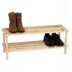 Trade Shop Traesio-scarpiera Porta Scarpe 2 Ripiani Piani In Legno Scaffale Mobile Legno -