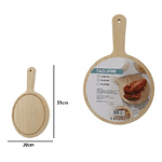 Trade Shop Traesio-tagliere Legno Rotondo Affetta Pane Salumi Carne Pizza Con Manico 31x20cm 74196 -