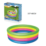 Trade Shop Traesio-piscina Gonfiabile Arcobaleno Per Bambini A 4 Anelli Colorati 157 X 46 Cm 51117 -