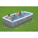 Trade Shop Traesio-piscina Fuori Terra Power Steel Frame Rettangolare 404 X 201 X 100cm Pompa 56441 -