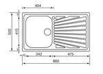 CM-cometa-86-x-50-1V-Lavello-ad-incasso-Rettangolare-Acciaio-inossidabile