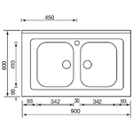 CM-Rossana-90x60-2V-Lavello-ad-incasso-Rettangolare-Acciaio-inossidabile