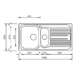 CM-Atlantic-100-x-50-2V-welded-bowl-Lavello-montato-su-piano-Rettangolare-Acciaio-inossidabile