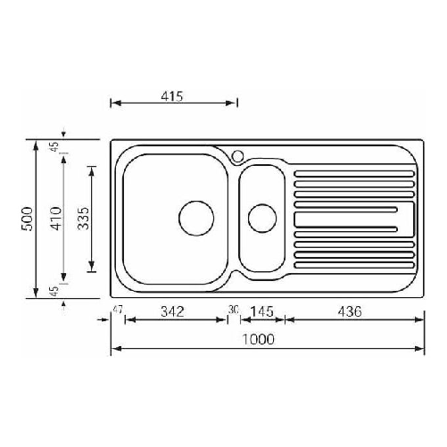 CM-Atlantic-100-x-50-2V-welded-bowl-Lavello-montato-su-piano-Rettangolare-Acciaio-inossidabile