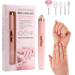 Trade Shop Traesio-fresa Unghie Set Per Manicure Pedicure Lima Ricaricabile 5 Punte Leva Cuticole -