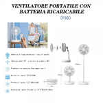 Trade Shop Traesio-ventilatore Portatile Con Batteria Ricaricabile P30 Design Pieghevole Salvaspazio -