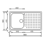 CM-Punto-plus-86-x-50-1V-Lavello-ad-incasso-Rettangolare-Acciaio-inossidabile