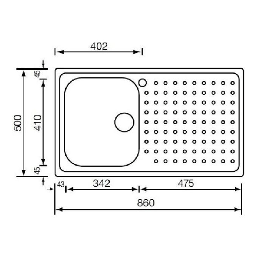 CM-Punto-plus-86-x-50-1V-Lavello-ad-incasso-Rettangolare-Acciaio-inossidabile