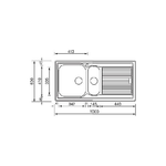 CM-Zenith-plus-100-x-50-2V-Lavello-ad-incasso-Rettangolare-Acciaio-inossidabile