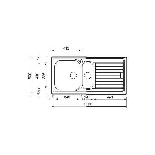 CM-Zenith-plus-100-x-50-2V-Lavello-ad-incasso-Rettangolare-Acciaio-inossidabile