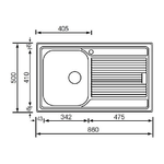 CM-Zenith-plus-86-x-50-1V-Lavello-ad-incasso-Rettangolare-Acciaio-inossidabile