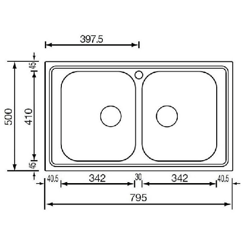 CM-Filoslim-79-x-50-2V-Lavello-ad-incasso-Rettangolare-Acciaio-inossidabile